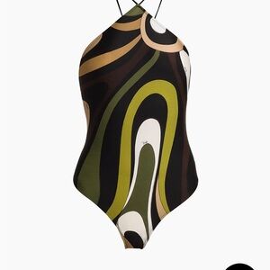 Emilio Pucci Multicolor Swirl One Piece Swimsuit 100% authentic